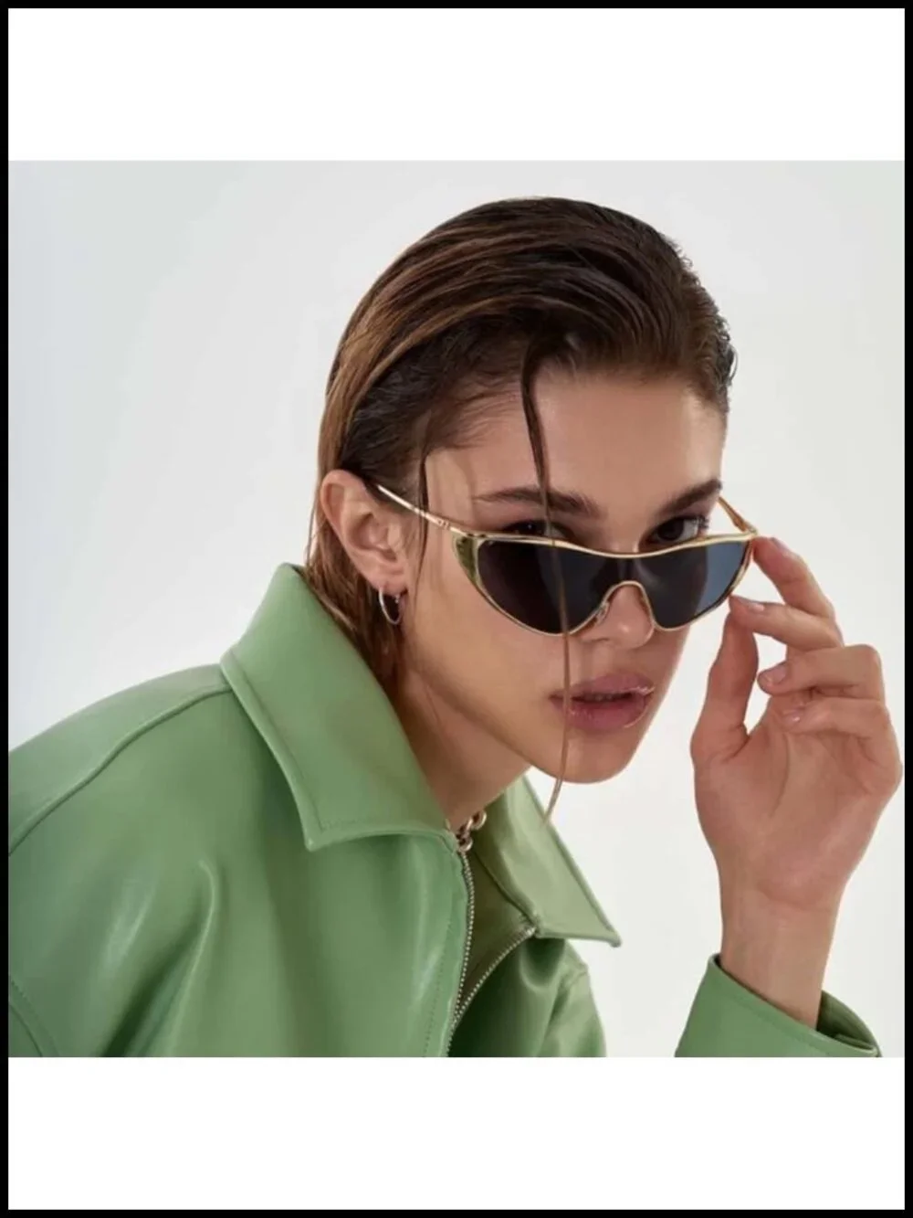 Silver Y2K Retro Cat Eye Sunglasses Metal Frame UVA/UVB Protection